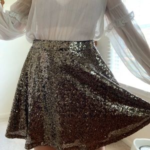 Gold sequin skirt
